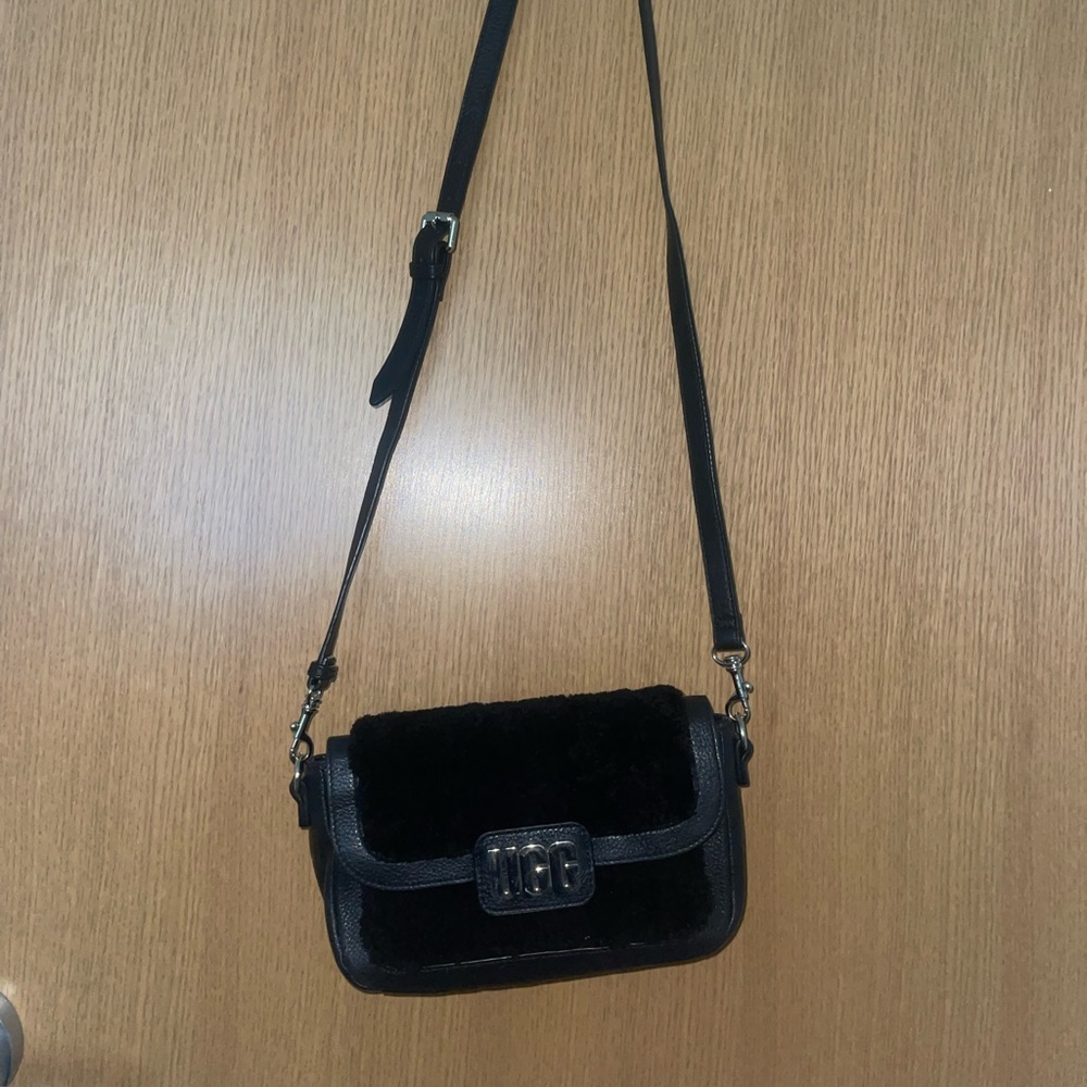 UGG Black Sherpa Crossbody Bag